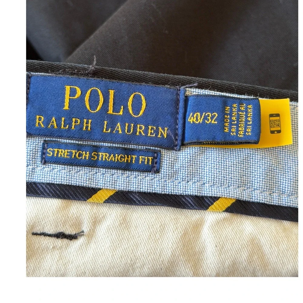 Polo Ralph Lauren Mens Black Stretch Straight Fit Chino Pants 40x32 RN 41381